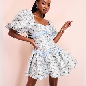 Floral Jacquard Mini Dress